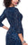 Shail K - Shimmering Quarter Sleeve Sequined Mini Dress 3122 In Blue