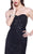 Shail K - Brilliantly Sequined Sweetheart Sheath Silk Gown 3158  In Black