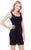 Shail K - Lustrous Tonal Shine Cocktail Dress 3728 In Black