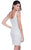 Shail K - Lustrous Tonal Shine Cocktail Dress 3728 In White