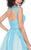 Shail K - Ornately Ruched A-Line Tulle Cocktail Dress 4013  In Blue