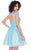 Shail K - Ornately Ruched A-Line Tulle Cocktail Dress 4013 In Blue
