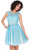 Shail K - Ornately Ruched A-Line Tulle Cocktail Dress 4013 In Blue