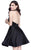 Shail K - Elegant Short Halter Dress with Sparkling Brooch 4021 in Black