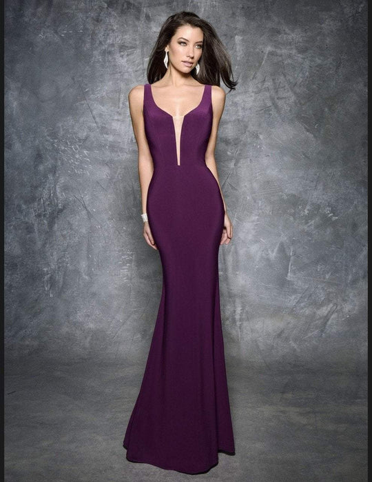 Long Prom Dress with Sheer Back 7252