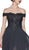 Cinderella Divine - 7258 Flowy Chiffon Lace Embellished A-Line Gown In Black