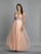 Dave & Johnny - A7258 Beaded Plunging V-Neck A-Line Gown In Orange