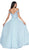 Cinderella Divine - 7258 Flowy Chiffon Lace Embellished A-Line Gown In Blue