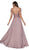 Cinderella Divine - 7258 Flowy Chiffon Lace Embellished A-Line Gown In Brown