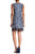 Elie Tahari - E40F9617 Floral Printed Crochet A-line Dress In Blue and Black