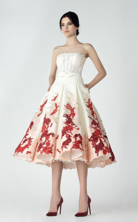 Strapless Lace Short Dress 2902