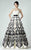 Strapless Printed Long Gown 2905