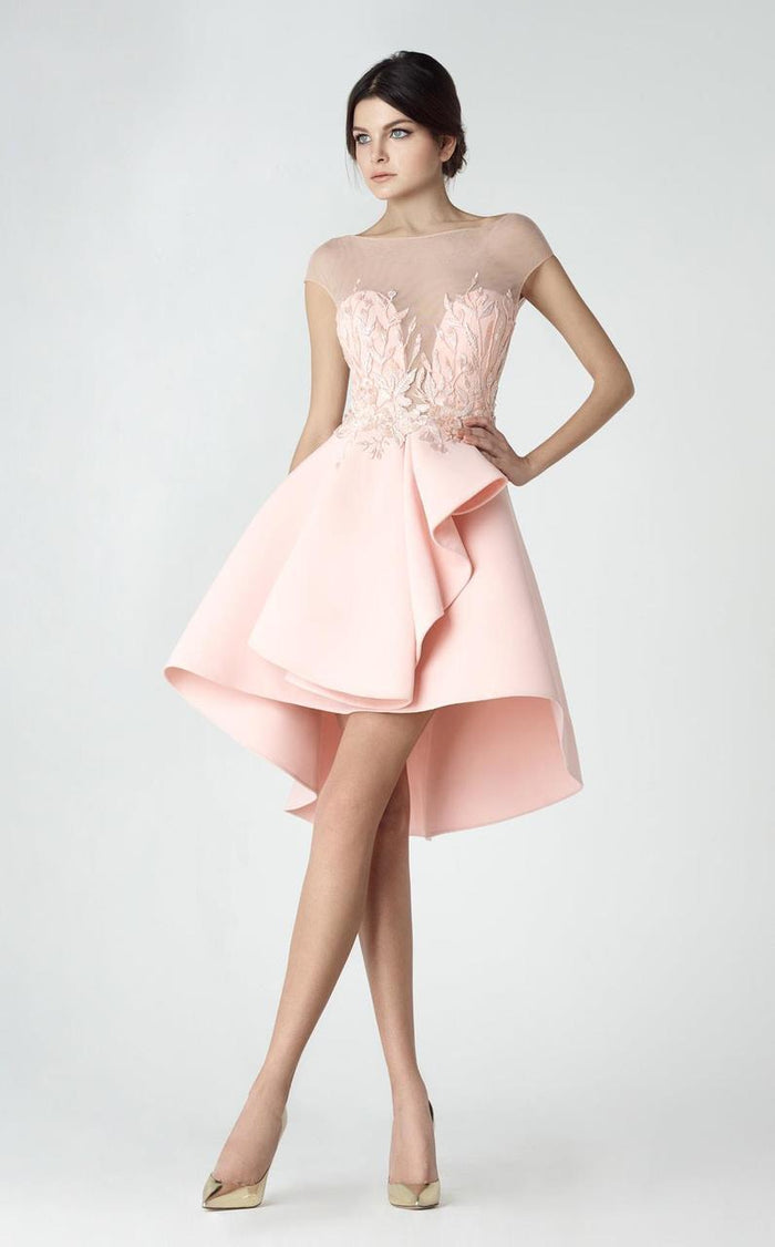 Sheer Embellished Cocktail Dress 2913