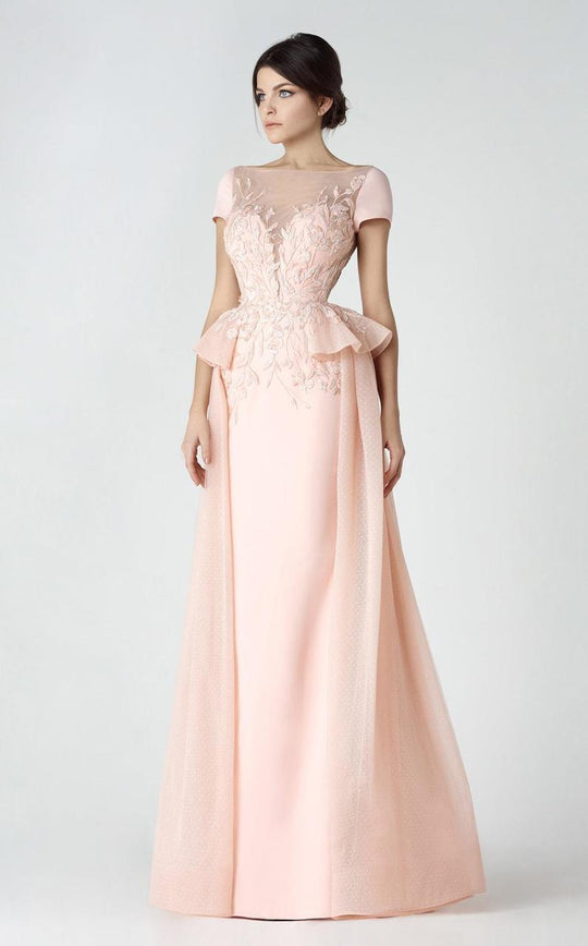 Embroidered Illusion Gown 2914