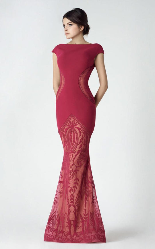 Bateau Neck Trumpet Gown 2919