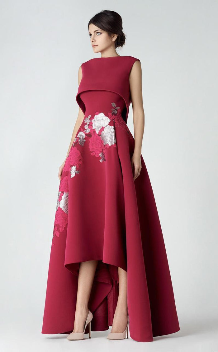 Bateau Neck A-Line Gown 2921