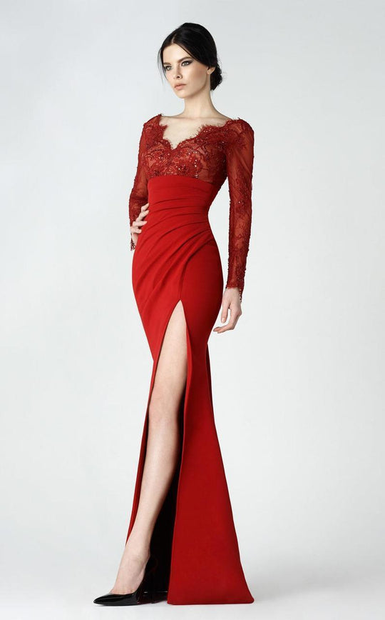 Embellished V-Neck Sheath Dress 2927