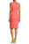 Nina Leonard - L5695A Sleeveless Front Button Sheath Dress in Pink and Orange