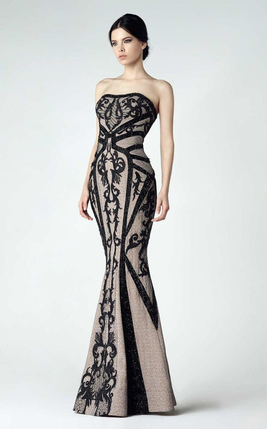 Bejeweled Lace Evening Gown 2939