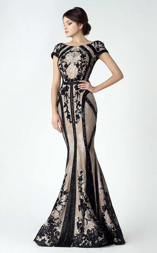 Sequined Lace Evening Gown 2940