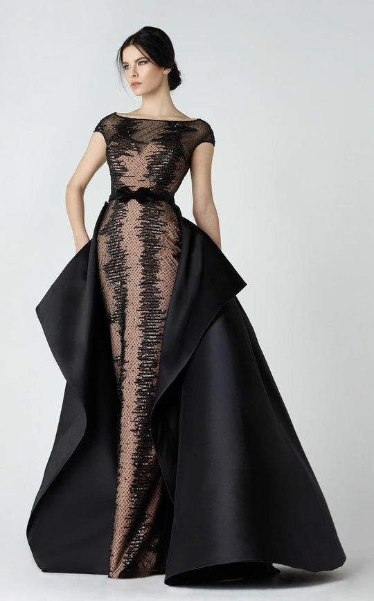 Bateau Neck Embellished Gown 2944