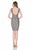 Terani Couture - 1621C1256 Sleeveless V-Neck Sheath Dress in Silver
