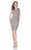 Terani Couture - 1621C1256 Sleeveless V-Neck Sheath Dress in Silver