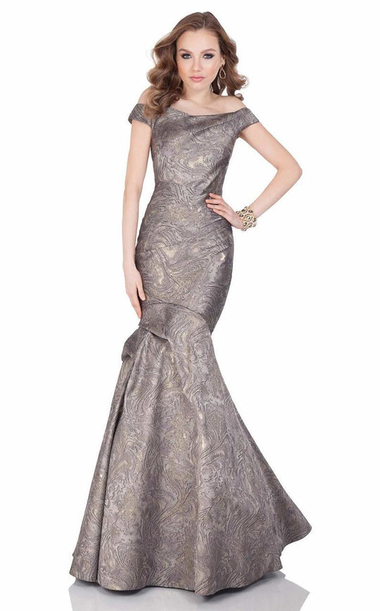 Terani Couture - Off The Shoulder Mermaid Gown 1621E1474 In Gray