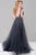 Embellished Column Dress with Tulle Overlay JVN46081