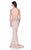 Terani Couture - Deep V-neck with Sparkling Stones Illusion Sleeve Gown 1621GL1882 In Brown and Neutral