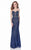 Terani Couture - 1621GL1901 Beaded Sweetheart Sheath Dress in Blue