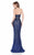 Terani Couture - 1621GL1901 Beaded Sweetheart Sheath Dress in Blue