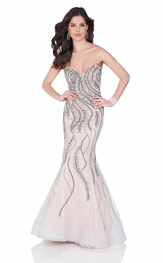 Terani Couture - Ornate Foliage Sweetheart Mermaid Gown 621GL1909 In Pink