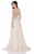 Terani Couture - Delicate Scallop Motif A-Line Gown 1621M1715 In Blue and Neutral