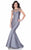 Terani Couture - Sophisticated Illusion Neck Mermaid Gown 1621M1720 In Neutral