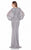 Terani Couture - Minimalist Metallic Knit V-Neck Column Gown 1621M1729 In Neutral