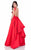 Terani Couture - Svelte Ruffled Cathedral Train Gown with 1622E1551 In Red