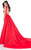 Terani Couture - Svelte Ruffled Cathedral Train Gown with 1622E1551 In Red