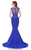 Terani Couture - Stylishly Ornate Illusion Mermaid Gown 1622E1552 In Blue