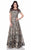 Terani Couture - Illusion Neckline Metallic Embroidered A-line Gown 1622E1568 In Gold and Black