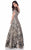 Terani Couture - Illusion Neckline Metallic Embroidered A-line Gown 1622E1568 In Gold and Black