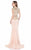 Terani Couture - 1622E1570 Beaded Illusion Jewel Trumpet Dress In Neutral