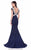 Terani Couture - Sleeveless Embellished Décolletage Evening Gown 1622E1588 In Blue