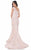 Terani Couture - Elegant Tonal Brocade Off The Shoulder Mermaid Gown 1622M1785 In Pink