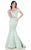Terani Couture - Elegant Tonal Brocade Off The Shoulder Mermaid Gown 1622M1785 In Pink