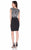 Terani Couture - 1623C1381 Beaded Bateau Neck Cap Sleeves Short Dress In Black and White