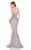 Terani Couture - Strapless Dazzling Gown 1623GL2031 In Silver
