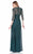 Terani Couture - Quarter Sleeve Shimmering Long Gown 1623M1860 In Green