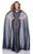Terani Couture - Floral Applique Mermaid Gown with Chiffon Cape 1623M2072 In Navy Nude