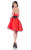 Terani Couture - Feather Fringed High-Low Cocktail Dress 1621H1012 In Red and Black